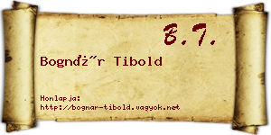 Bognár Tibold névjegykártya